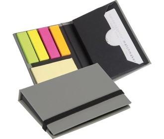 Θήκη γκρι για κάρτες με χαρτάκια σημειώσεων και σελιδοδείκτες 10x6,5x1,7εκ. Θήκη γκρι για κάρτες με χαρτάκια σημειώσεων και σελιδοδείκτες 10x6,5x1,7εκ.