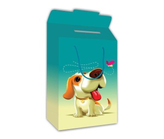 Next χάρτινη τσάντα κουτί Σκυλάκι Υ22x16,5x6,5εκ. Δυνατότητα εκτύπωσης