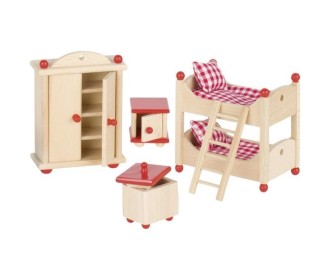 Goki σετ παιδικό υπνοδωμάτιο ξύλινο 5 τεμαχίων για κουκλόσπιτο