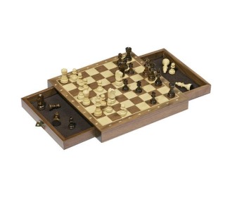 Goki σκάκι μαγνητικό με 2 ανοιγόμενες θήκες ξύλινο 25x25εκ.