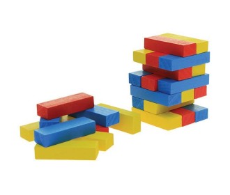 Επιτραπέζιο Jenga ξύλινο χρωματιστό 45 τεμαχίων Υ15x5x5εκ.