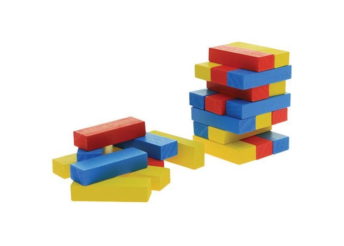 Επιτραπέζιο Jenga ξύλινο χρωματιστό 45 τεμαχίων Υ15x5x5εκ. Επιτραπέζιο Jenga ξύλινο χρωματιστό 45 τεμαχίων Υ15x5x5εκ.