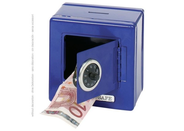 Κουμπαράς μεταλλικός μπλε με συνδυασμό Υ13,5x13,5x9,7εκ. Κουμπαράς μεταλλικός μπλε με συνδυασμό Υ13,5x13,5x9,7εκ.