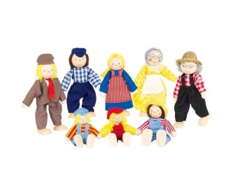 Goki σετ οικογένεια αγροτών με 8 κούκλες.