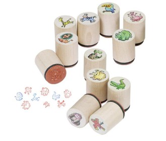 Goki σφραγίδες ξύλινες με ζωάκια 12 σχέδια Υ3εκ.