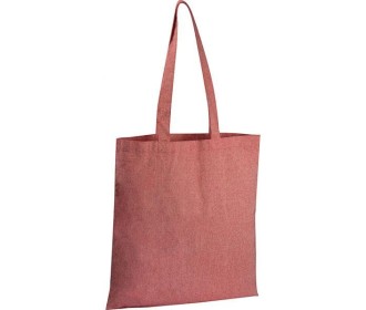 Τσάντα από ανακυκλωμένο βαμβάκι με μακρύ χερούλι κόκκινη Υ42x37,5x2εκ. Δυνατότητα εκτύπωσης