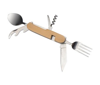 Πολυεργαλείο - σετ επιβίωσης 6 σε 1 από μπαμπού και μέταλλο 10,6x3,8x3,3εκ. Πολυεργαλείο - σετ επιβίωσης 6 σε 1 από μπαμπού και μέταλλο 10,6x3,8x3,3εκ.