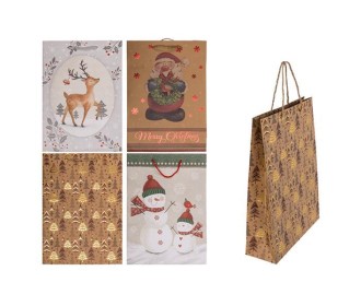 Χάρτινες τσάντες χριστουγεννιάτικες Warm Christmas Υ34,5x25x8,5εκ.