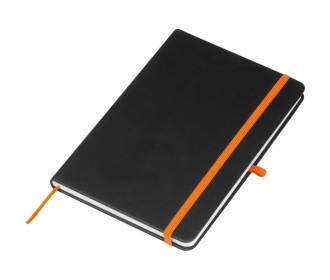 Σημειωματάριο Α5 μαύρο με πορτοκαλί γκραβούρα Σημειωματάριο Α5 μαύρο με πορτοκαλί γκραβούρα