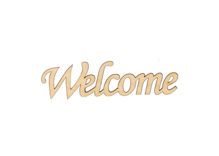 Επιγραφή σημύδα welcome 15x4x0,3εκ.. Επιγραφή σημύδα welcome 15x4x0,3εκ..