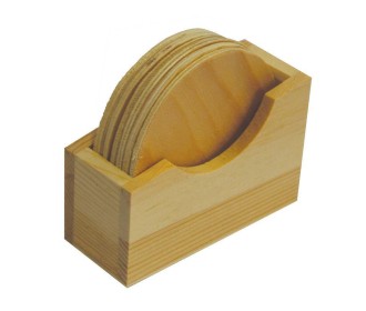 Σουβέρ στρόγγυλα ξύλινα 6τεμ. σε θήκη Σουβέρ στρόγγυλα ξύλινα 6τεμ. σε θήκη