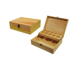 Κουτί ξύλινο με 2 επίπεδα και θήκες 22x28x9εκ. Κουτί ξύλινο με 2 επίπεδα και θήκες 22x28x9εκ.