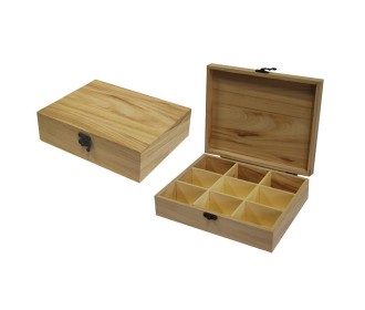 Κουτί ξύλινο με 9 θήκες 23.5x19x6.5εκ. Κουτί ξύλινο με 9 θήκες 23.5x19x6.5εκ.
