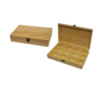 Θήκη ξύλινη με 12 θέσεις 19x31x6εκ. με κλείστρο Θήκη ξύλινη με 12 θέσεις 19x31x6εκ. με κλείστρο
