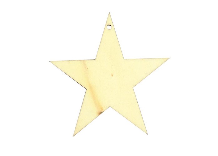 Αστέρι ξύλινο με τρύπα 8x7,7x0,3εκ. Αστέρι ξύλινο με τρύπα 8x7,7x0,3εκ.