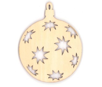 Mπάλα χριστουγεννιάτικη ξύλινη 8x6,3x0,3εκ. Mπάλα χριστουγεννιάτικη ξύλινη 8x6,3x0,3εκ.