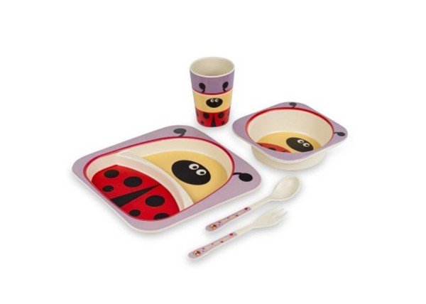 Σετ φαγητού 5 τμχ από bamboo «Lady bug»