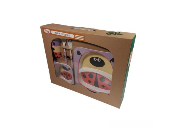 Σετ φαγητού 5 τμχ από bamboo «Lady bug»