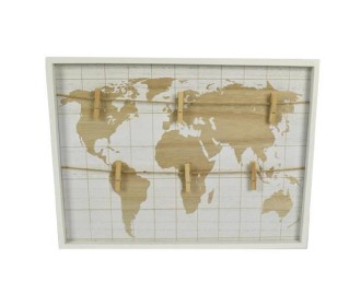 Πίνακας επιτοίχιος World Map με 6 μανταλάκια 40x1,5εκ.xΥ30 Πίνακας επιτοίχιος World Map με 6 μανταλάκια 40x1,5εκ.xΥ30