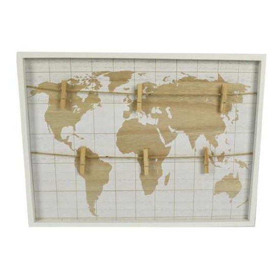 Πίνακας επιτοίχιος World Map με 6 μανταλάκια 40x1,5εκ.xΥ30 Πίνακας επιτοίχιος World Map με 6 μανταλάκια 40x1,5εκ.xΥ30