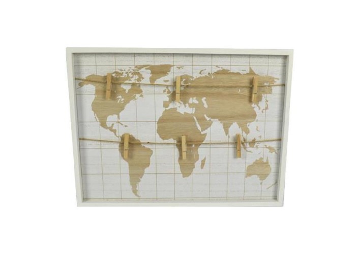 Πίνακας επιτοίχιος World Map με 6 μανταλάκια 40x1,5εκ.xΥ30 Πίνακας επιτοίχιος World Map με 6 μανταλάκια 40x1,5εκ.xΥ30
