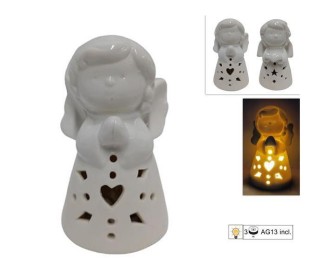 Χριστουγεννιάτικο διακοσμητικό αγγελάκι φωτιζόμενο Υ9xØ5εκ.