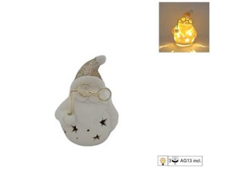 Χριστουγεννιάτικος διακοσμητικός Άγιος Βασίλης φωτιζόμενος Υ8x5x6εκ.