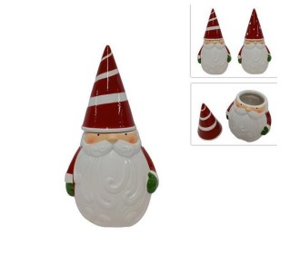 Χριστουγεννιάτικο διακοσμητικό κουτί για μπισκότα κεραμικό με τον Αγιο Βασίλη Υ28xØ14εκ. κοκτέηλ 2 χρώματα Χριστουγεννιάτικο διακοσμητικό κουτί για μπισκότα κεραμικό με τον Αγιο Βασίλη Υ28xØ14εκ. κοκτέηλ 2 χρώματα