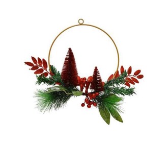 Στεφάνι στρογγυλό με glitter σε κόκκινο χρώμα ø26εκ. Στεφάνι στρογγυλό με glitter σε κόκκινο χρώμα ø26εκ.