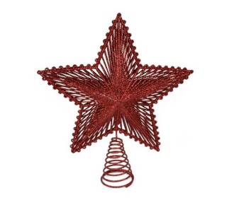 Κορυφή δέντρου αστέρι κόκκινη Y26x5x20εκ.