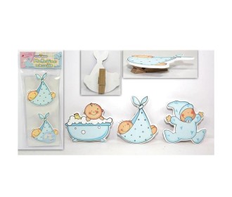 Ξύλινο διακοσμητικό γέννησης μπλε 2τεμ. σε blister Ξύλινο διακοσμητικό γέννησης μπλε 2τεμ. σε blister