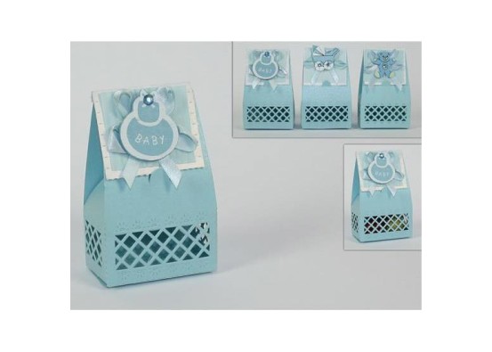 Κουτάκι χάρτινο μπλε για μπομπονιέρα βάπτισης 13x6.5εκ. Κουτάκι χάρτινο μπλε για μπομπονιέρα βάπτισης 13x6.5εκ.