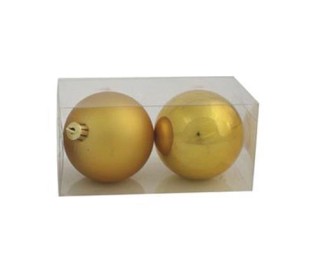 Χριστουγεννιάτικες μπάλες πλαστικές χρυσές Ø8εκ. σε blister 2τεμ. Χριστουγεννιάτικες μπάλες πλαστικές χρυσές Ø8εκ. σε blister 2τεμ.