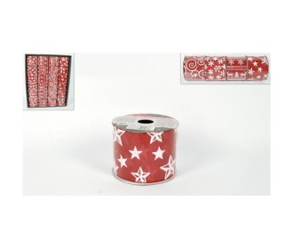 Κορδέλα χριστουγεννιάτικη κόκκινη 6,3x270εκ.