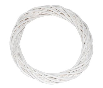 Στεφάνι ξύλινο λευκό, 20εκ.