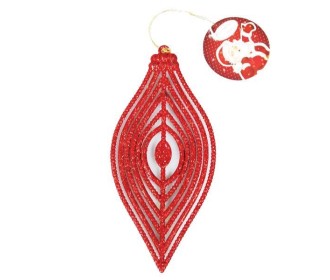Στολίδι χριστουγεννιάτικο κόκκινο 10x18εκ. σε 3 σχέδια