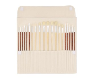 Πινέλα ζωγραφικής μακριά λαβή σετ 24 τεμαχίων σε θήκη
