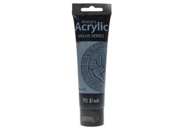 Phoenix ακρυλικό χρώμα 793 lamp black, σωληνάριο 100ml