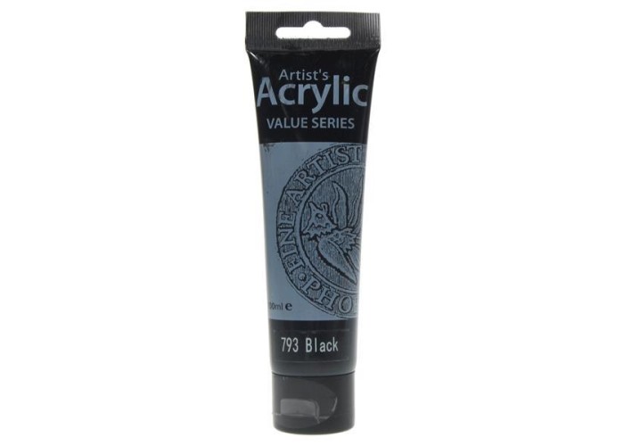Phoenix ακρυλικό χρώμα 793 lamp black, σωληνάριο 100ml