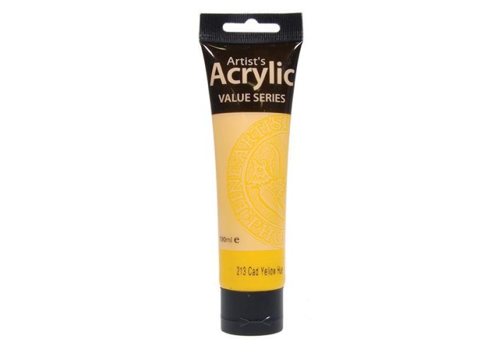 Phoenix ακρυλικό χρώμα 223 cad yellow hue, σωληνάριο 100ml