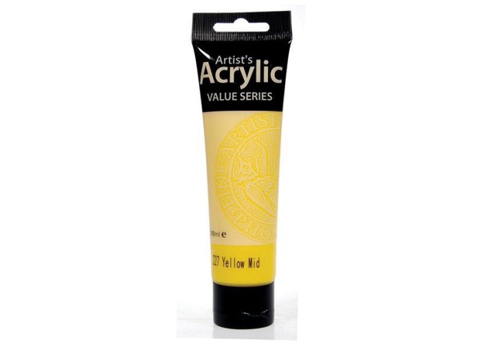 Phoenix ακρυλικό χρώμα 227 yellow mid, σωληνάριο 100ml Phoenix ακρυλικό χρώμα 227 yellow mid, σωληνάριο 100ml
