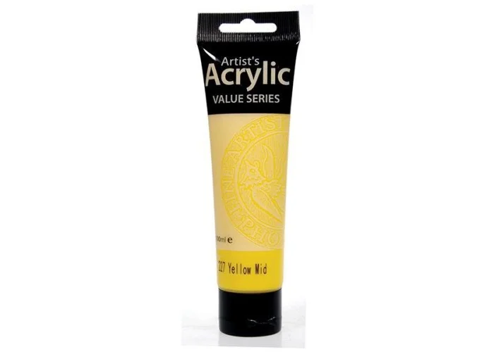 Phoenix ακρυλικό χρώμα 227 yellow mid, σωληνάριο 100ml
