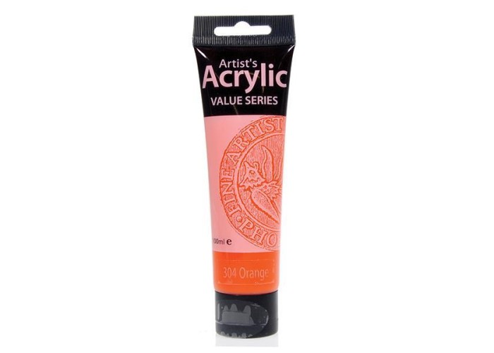 Phoenix ακρυλικό χρώμα 304 orange, σωληνάριο 100ml Phoenix ακρυλικό χρώμα 304 orange, σωληνάριο 100ml