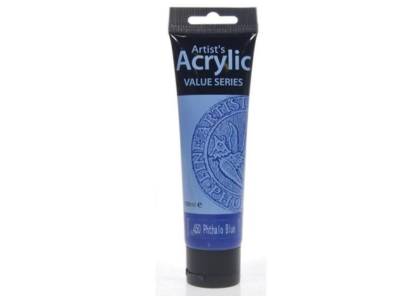 Phoenix ακρυλικό χρώμα 450 phthalo blue, σωληνάριο 100ml
