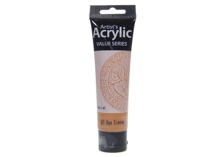 Phoenix ακρυλικό χρώμα 601 raw sienna, σωληνάριο 100ml