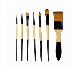 Πινέλα ζωγραφικής κοντή λαβή σετ 7 τεμαχίων