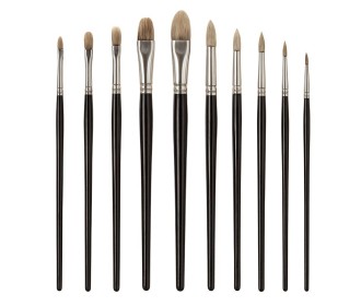 Πινέλα ζωγραφικής μακριά λαβή σετ 9 τεμαχίων