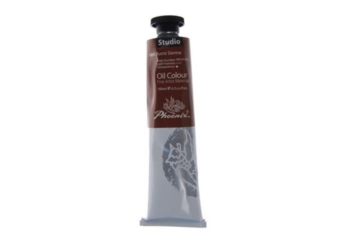Phoenix χρώμα λαδιού burnt sienna 180ml Phoenix χρώμα λαδιού burnt sienna 180ml