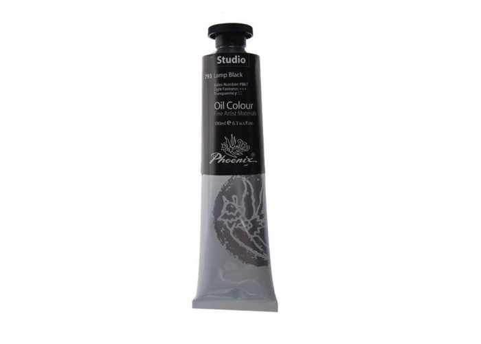 Phoenix χρώμα λαδιού lamp black 200ml Phoenix χρώμα λαδιού lamp black 200ml
