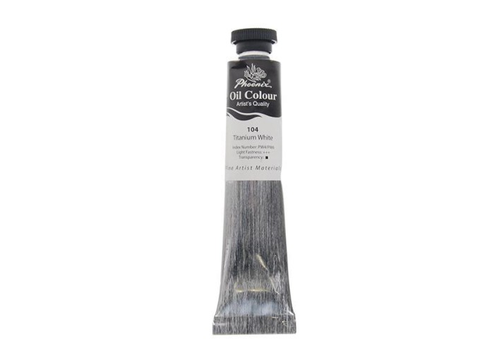 Phoenix χρώμα λαδιού 104 titanium white, σωληνάριο 50ml Phoenix χρώμα λαδιού 104 titanium white, σωληνάριο 50ml